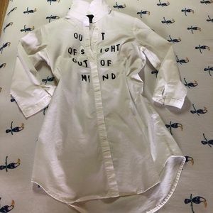 Forever 21 White Collared Mini Dress